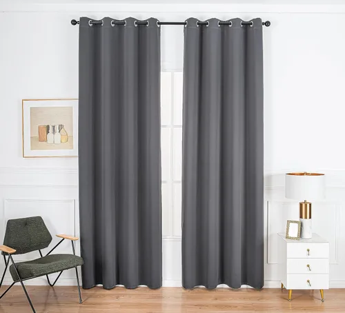 Miniatura 86 de PI Cortinas opacas para dormitorio, tratamiento de ventana con aislamiento térmico de anillo superior, cortinas oscurecedoras de habitación