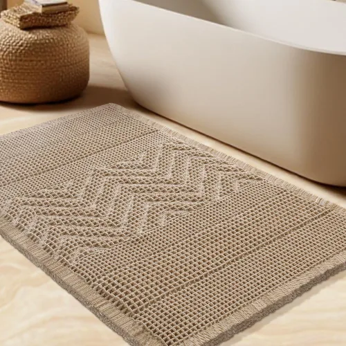 Miniatura 65 de Tapete de baño con diseño de gofre, moderno, bohemio, absorbente, antideslizante, ultrasuave, lavable a máquina, con letra de baño, dormitorio