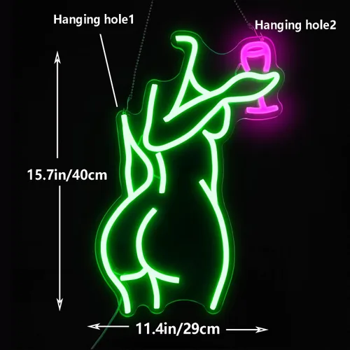 Miniatura 5 de Letrero de Neón Lady Back Regulable Letrero LED Luces de Neón de Mujer Letreros de Neón de Mujer Sexy para Dormitorio Cueva del Hombre Bar Tienda