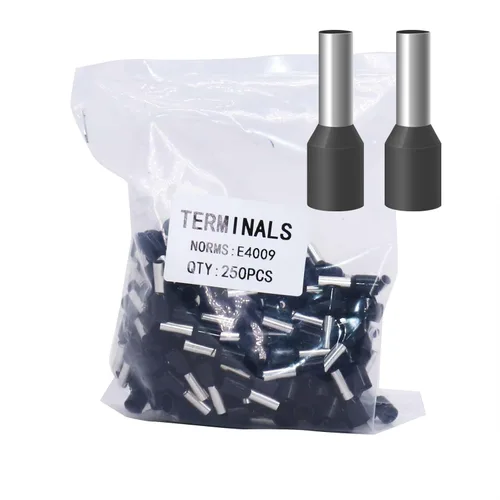 Miniatura 44 de Fidioto AWG12 Casquillos de Alambre Terminales, juego de 250 piezas AWG12 Conector de Terminal de Alambre con Pin Aislado para Terminales de Punta