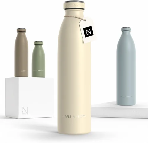Miniatura 26 de LARS NYSØM Botella de agua XL de acero inoxidable aislada 12oz 17oz 25oz 34oz 51oz Botella térmica aislada para bebidas calientes y frías Azul