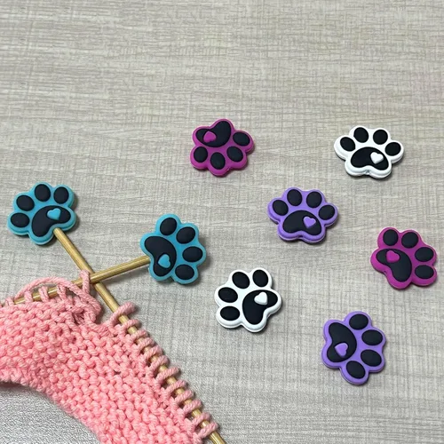 Miniatura 2 de SPANSEE 8 piezas de tapones para agujas de tejer con forma de pata de perro, protectores de puntas de agujas de tejer, tapas para agujas de tejer