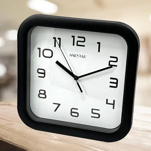 Miniatura 5 de Reloj cuadrado redondo, moderno, retro, silencioso, funciona con pilas, números arábigos precisos, diseño decorativo para el hogar, sala de estar
