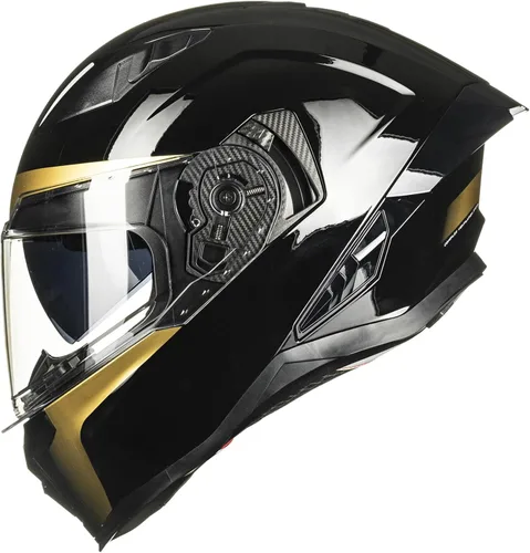Casco de motocicleta Auboa de cara completa para adultos, hombres y mujeres, con doble visera, Street Bike Racing, DOT, modelo MF565