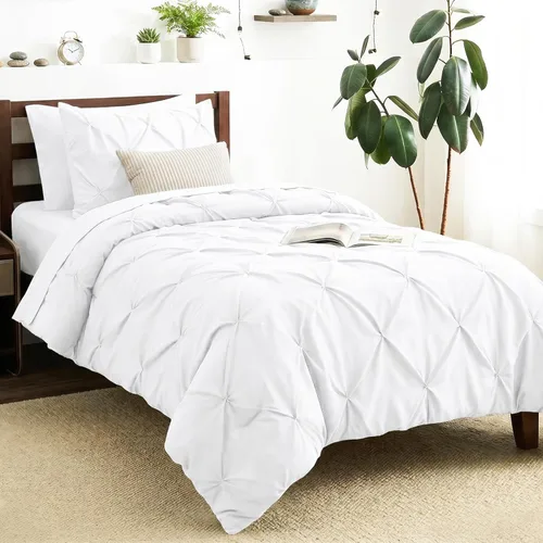 Miniatura 55 de CozyLux - Juego de ropa de cama con pliegues plisados de 7 piezas en una bolsa; edredón tamaño King para todas las estaciones, sábanas, fundas