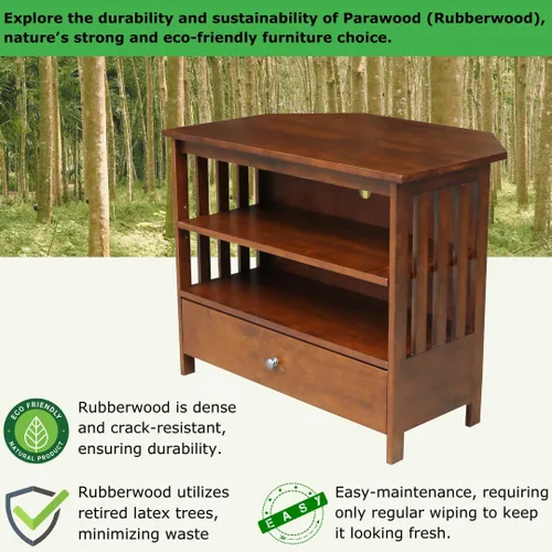 Miniatura 3 de Mueble esquinero Mission de madera maciza/soporte para TV, color espresso