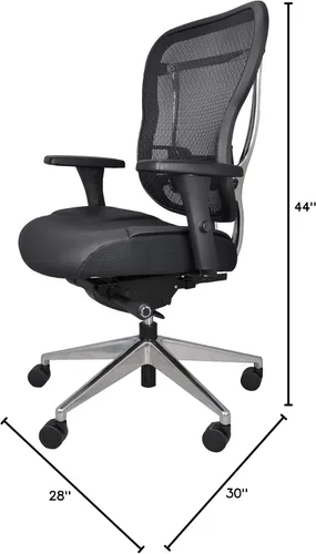 Miniatura 3 de Oak Hollow Furniture Aloria Series - Silla de oficina ergonómica ejecutiva para computadora, cojín de asiento de piel auténtica, respaldo de malla