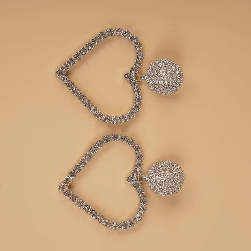 Miniatura 7 de YERTTER Elegantes aretes de gran tamaño, aretes colgantes de cristal con diamantes de imitación para mujer, aretes largos de moda con borlas