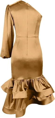 Miniatura 4 de Vestidos de primavera para mujer 2023, color sólido, a la moda, sexy, con volantes, vestido de cola de pez