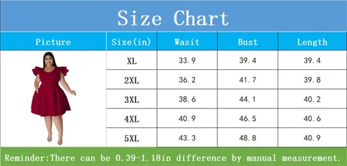 Miniatura 5 de C.AMOUR Womens Plus Size Swing Dress Short Ruffle Sleeve Round Neck Wedding Party Cocktail Dresses with Pockets