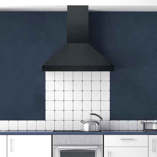 Miniatura 3 de Hauslane Campana extractora de montaje en pared de 30 pulgadas, chimenea de pared negra mate, convertible sin conductos de 6 pulgadas, succión
