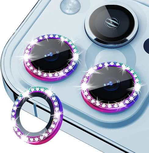 Miniatura 37 de Protector de Lente de Cámara Bling para iPhone 17 Pro / 17 Pro Max, Anillo de Metal con Diamante Individual con Dureza 9H, Protector de Pantalla