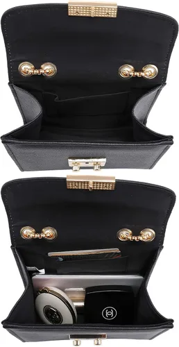 Miniatura 5 de Dasein Bolso cruzado pequeño para mujer bolso de noche de diseñador bolso de mano para boda baile de graduación fiesta con correa de doble cadena