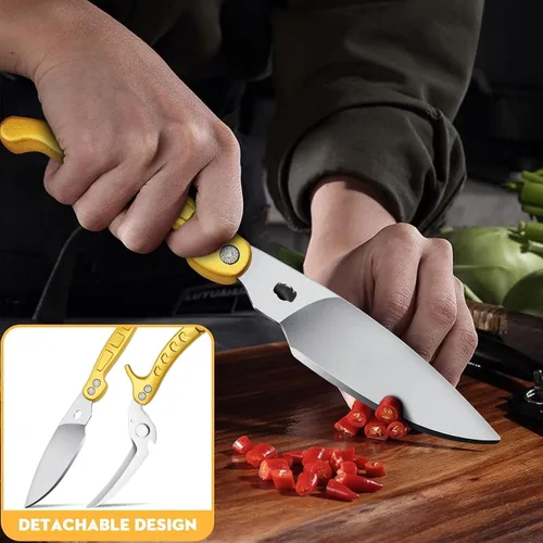 Miniatura 3 de Dream Reach Tijeras para aves de corral, Alemania, tijeras de cocina resistentes con cuchillo, abridor de botellas, caja de regalo, tijeras