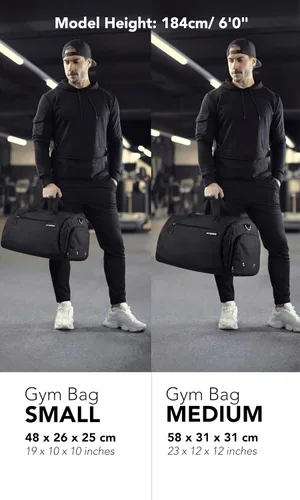 Miniatura 3 de Fitgriff Bolsa de gimnasio para hombres y mujeres con compartimento para zapatos y artículos húmedos, bolsa de lona para viajes, deportes, fitness