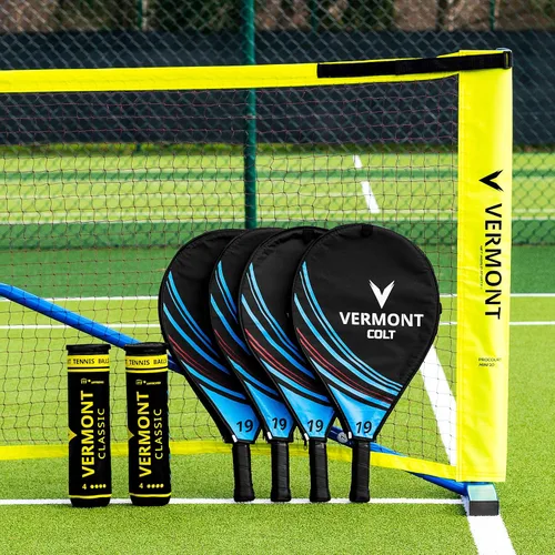 Vermont ProCourt - Juego de mini red de tenis y raqueta | Juego de tenis portátil | Pelotas de tenis incluidas