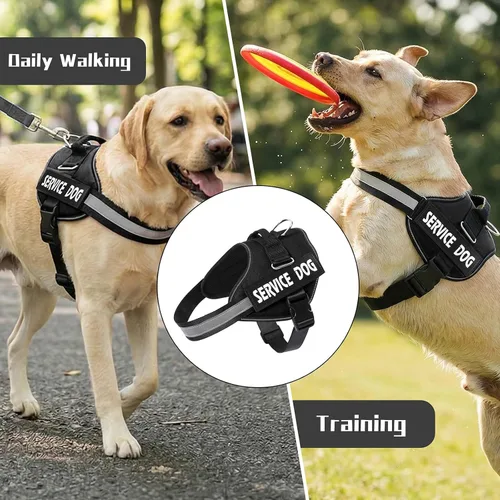 Miniatura 7 de MUMUPET - Arnés para perro guía, fácil de poner y quitar, arnés de chaleco para mascotas, reflectante 3M, transpirable y fácil de ajustar, con mango
