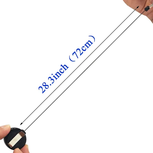 Miniatura 3 de JANYUN 50 Piezas Clips Retráctiles de Carrete de Insignias Portador para Colgar Tarjeta de Identificación Nombre Llavero (Negro)