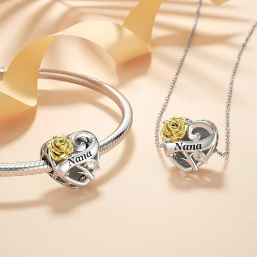 Miniatura 2 de SEVENWELL Dijes familiares para Pandora, cuentas de plata de ley 925 con diseño de corazón para pulsera, madre, hermana, hija, esposa, nana, mejor