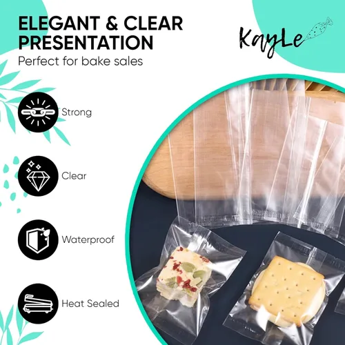 Miniatura 2 de KayLe Bolsas transparentes de 4.3 x 5.9 pulgadas, 100 bolsas de galletas termosellables para mascotas, bolsas de embalaje de panadería