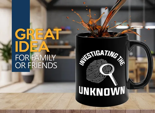 Miniatura 2 de Taza de café detective de 11 onzas, color negro - Investigando lo desconocido - Oficial de policía policía patrulla detective sheriff aplicación