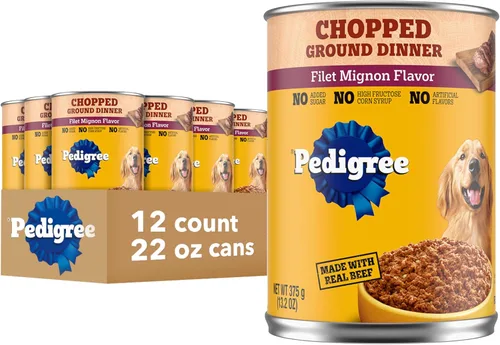 Miniatura 15 de Pedigree Picado molido comida húmeda suave para perros adultos con cena de carne T-Bone, comida enlatada para perros, latas de 13.2 onzas, 12