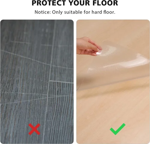 Miniatura 2 de Alfombrilla Transparente para Silla, 3'×5' Alfombrillas de Suelo para el Hogar, Protector de Suelo Duro Duradero Antideslizante, Protector de Suelo