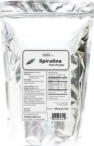 Miniatura 2 de Spirulina orgánico cultivado en polvo 70.55 oz (4.4 libras) a granel puro fresco, libre de OMG y no irradiado