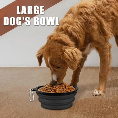 Miniatura 5 de Cuencos plegables para perros, paquete de 2 unidades de tamaño grande para perros grandes/medianos, cuencos de agua de viaje para mascotas, cuenco