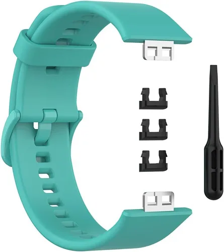 Miniatura 6 de Watch Strap compatible with Huawei Watch Fit,Adjustable Silicone Sports Strap Replacement Band for Huawei Watch Fit Smart Watch Negro + azul oscuro