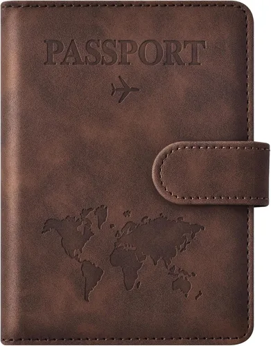 Miniatura 26 de Combo de tarjetero para pasaporte y vacuna, soporte para pasaporte con ranura para tarjeta de vacuna, cartera para pasaporte, funda para pasaporte