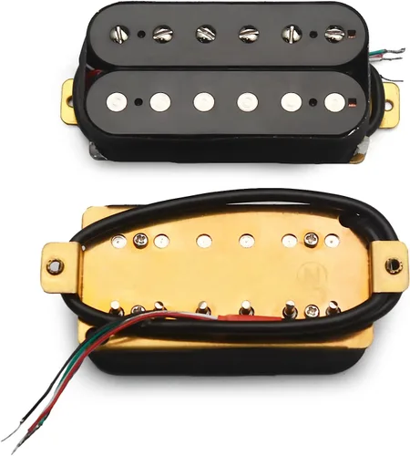 Miniatura 7 de SAPHUE Pastillas Humbucker para guitarra eléctrica de doble bobina para guitarra puente y pastillas para el cuello (negro)
