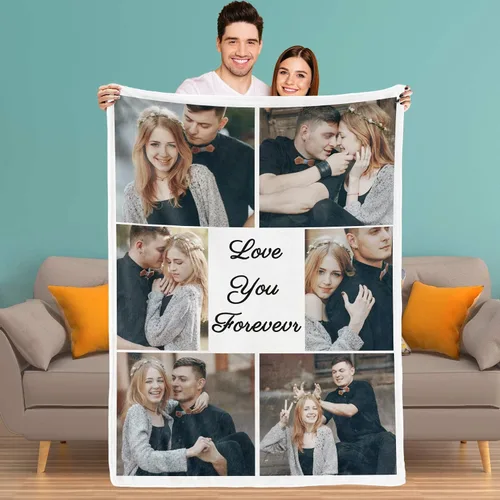 Miniatura 12 de Youltar Manta personalizada con fotos de texto, mantas personalizadas con imágenes para novia, parejas, marido, esposa, boda, utilizada como regalo