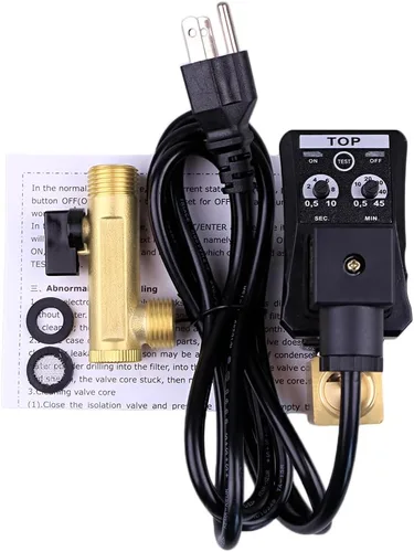 Miniatura 4 de 1/2 "AC 110V Tanque de agua automático cronometrado válvula de drenaje de acción directa de 2 vías Enchufe de EE. UU