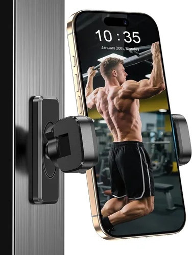 Soporte magnético para teléfono de gimnasio: soporte magnético ajustable de 360 grados, accesorios de gimnasio para hombres y mujeres, compatible