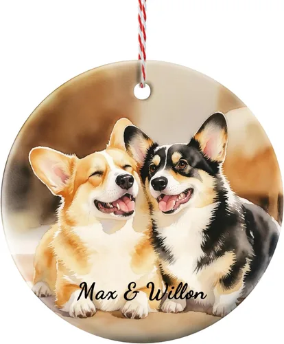 Miniatura 7 de Adornos de Navidad personalizados para perros 2025 – Adornos de foto de mascota personalizados para decoraciones de árboles de Navidad, adorno