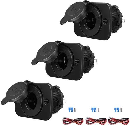 Miniatura 10 de Riseuvo 1 Paquete Enchufe para Encendedor de Cigarrillos, Toma de Corriente Impermeable para Automóvil, Marina, Motocicleta, ATV, RV - Adaptador