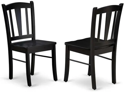 Miniatura 9 de East West Furniture DLDL3-BLK-W - Juego de muebles de comedor de 3 piezas que contiene una mesa de cocina redonda con gotas y 2 sillas de comedor
