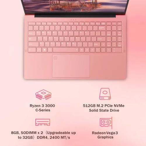 Miniatura 3 de Auusda 2026 Traditional Laptop Computer for Students & Work, 15.6", 3250C Ryzen 3 Processor, WiFi 6, BT 5.3, Backlit Keyboard, Fingerprint, Dual USB