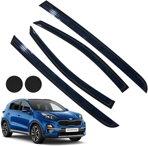 Miniatura 44 de Protectores de lluvia para Mazda 3 Hatchback 2010-2013, deflectores de ventana lateral con cinta adhesiva para Mazda 3 Hatchback, viseras de ventana