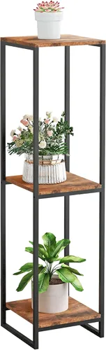 Miniatura 14 de Soporte para plantas de 34 pulgadas de alto para interiores, estante moderno de 2 niveles, organizador de macetas de esquina para sala de estar