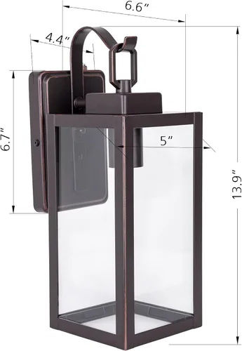 Miniatura 6 de LIT-PaTH Farol de pared para exteriores, aplique de pared como accesorio de iluminación de porche, base mediana E26 máximo 60 W, metal antioxidante