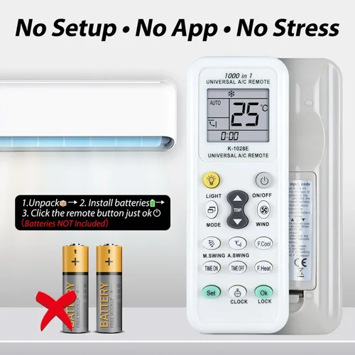 Miniatura 7 de K-1028E Nuevo control remoto universal de CA 1000 en 1 para múltiples marcas Haier, Hitachi, Panasonic, LG, Sharp, Gree, Midea, Bosch, Toshiba