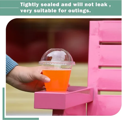 Miniatura 6 de 50 vasos de plástico transparente de 9 onzas con tapas de cúpula, tazas de postre, tazas de frutas con tapas, tazas transparentes de fiesta