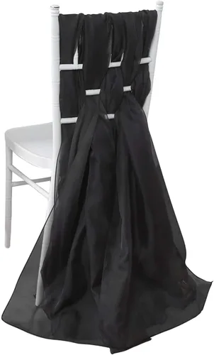 Miniatura 18 de Efavormart - Paquete de 5 bandas de gasa de alta calidad para silla, 22 x 78 pulgadas, amatista violeta, lazos para silla de diseño transparente