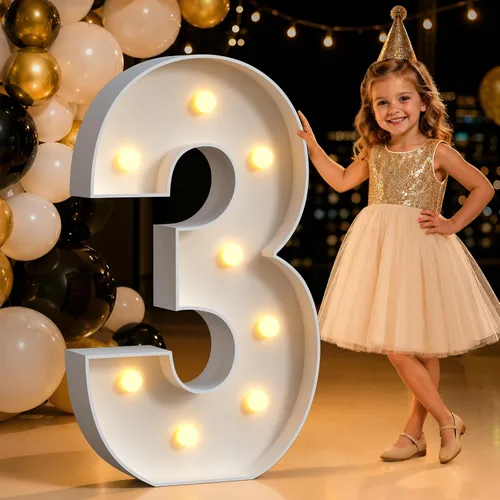 Miniatura 58 de Mixifox Letras V de marquesina de 3 pies, letras grandes iluminadas de 3 pies de alto con luces, letra grande para boda, compromiso, graduación