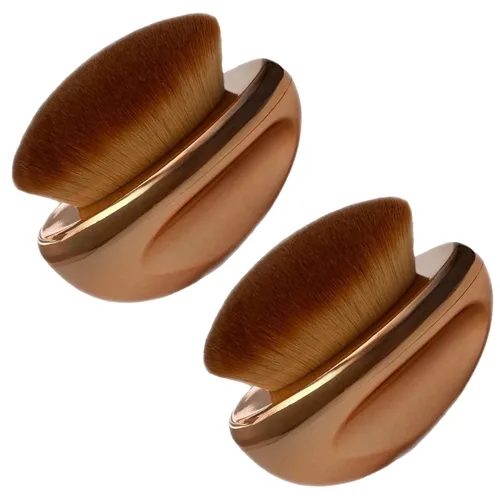 Miniatura 10 de Brocha de base Maquillaje de palma suave Kabuki Cúpula en forma de cara Cuerpo Shimmer Oil SPF Blush Bronzer Highlighter Mezcla Auto-bronceador