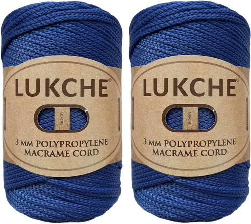 Miniatura 25 de Cordón de macramé de poliéster premium de 3 mm (134.72 metros), (250 g) 100% cuerda de macramé de polipropileno, hilo de crochet de macramé colorido