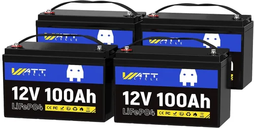 Miniatura 10 de WattCycle Batería de Ciclo Profundo LiFePO4 de 12V 100Ah - Grupo BCI 24, 15000 Ciclos, BMS 100A, Protección -4℉ para RV Boondocking, Carrito