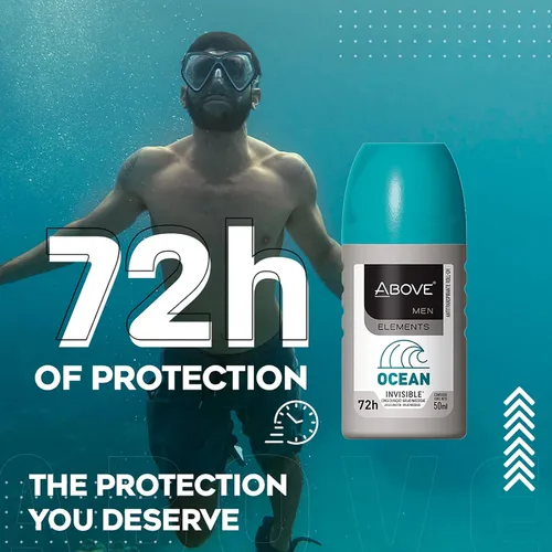 Miniatura 3 de ABOVE Ocean - Desodorante antitranspirante roll-on para hombres de 72 horas, limón, bergamota, aroma a lavanda, 1.7 onzas